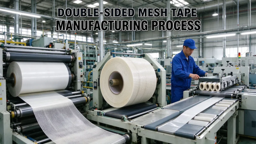 How Double-Sided Fiberglass Mesh Tape Is Manufactured: Coating, Rewinding and Slitting