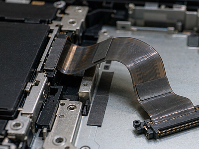 Double sided PET tape fixing an FPC flexible printed circuit