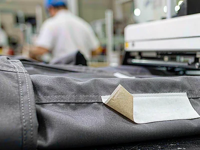 Double sided OPP tape fixing apparel labels