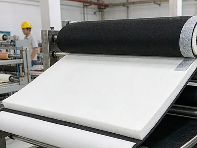 Double sided non-woven tape laminating textile and foam